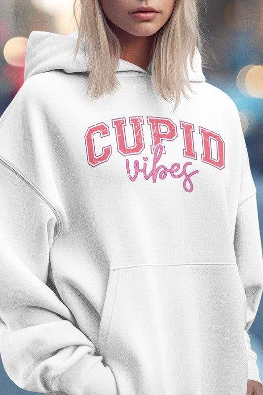 Retro Valentine Cupid Vibes Graphic Hoodie