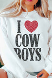 I Love Cowboys Western Oversized Sweatshirt