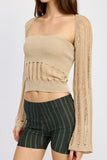 Distressed Sweater Tube Top