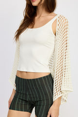 Open Knit Kimono Bolero