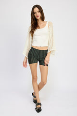 Open Knit Kimono Bolero