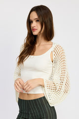 Open Knit Kimono Bolero