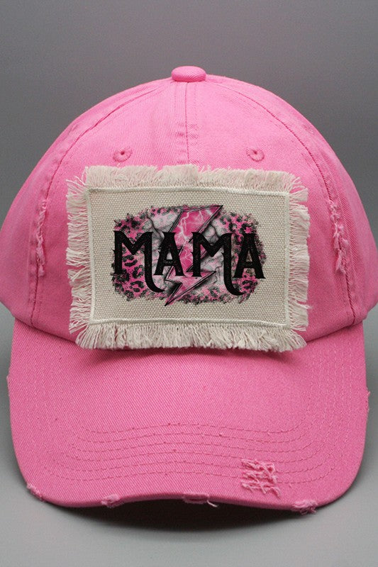 Mother's Day Black Pink Mama Bolt Patch Hat