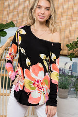 Floral One Shoulder Top for Women