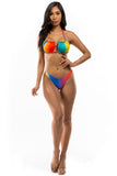 Rainbow Bikini With Adjustable Shell Cup