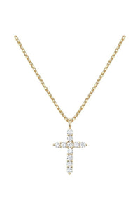 14K Gold Plated Cross Pendant Necklace