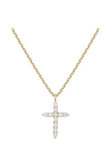 14K Gold Plated Cross Pendant Necklace