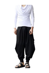 Trendy Men's Loose Harem Pants Stretchy Casual Trousers