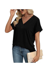 Trendy Women's Summer V-Neck Dolman Sleeve Tops 2025