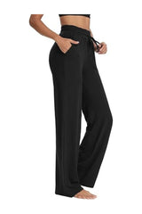 Trendy Women's Wide Leg High Waisted Lounge Pants