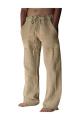 Trendy Men's Cotton Linen Casual Loose Fit Pants
