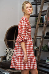 TWEED PUFF SLEEVE MINI DRESS JJD5023