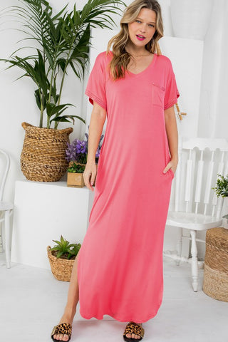 Plus Solid Rhinestone Maxi Dress 