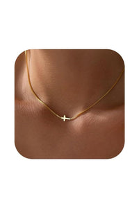 Dainty 14K Gold Cross Pendant Necklace
