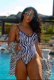 One-piece Zebra Print Bathing Suit