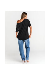 Trendy Women's Off-Shoulder Oversized Short Sleeve T-Shirts