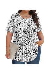 Women's Plus Size Casual Tunic Crew Neck Blouse