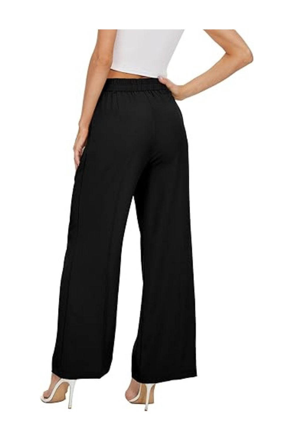 Trendy Women's Wide Leg High Elastic Waist Business Pants