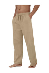 Trendy Men's Cotton Linen Casual Loose Fit Pants