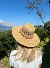 Straw Braided Flat Top Fashion Hat