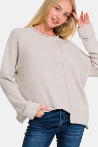 Zenana Hem Drop Shoulder Sweater