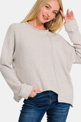 Zenana Hem Drop Shoulder Sweater