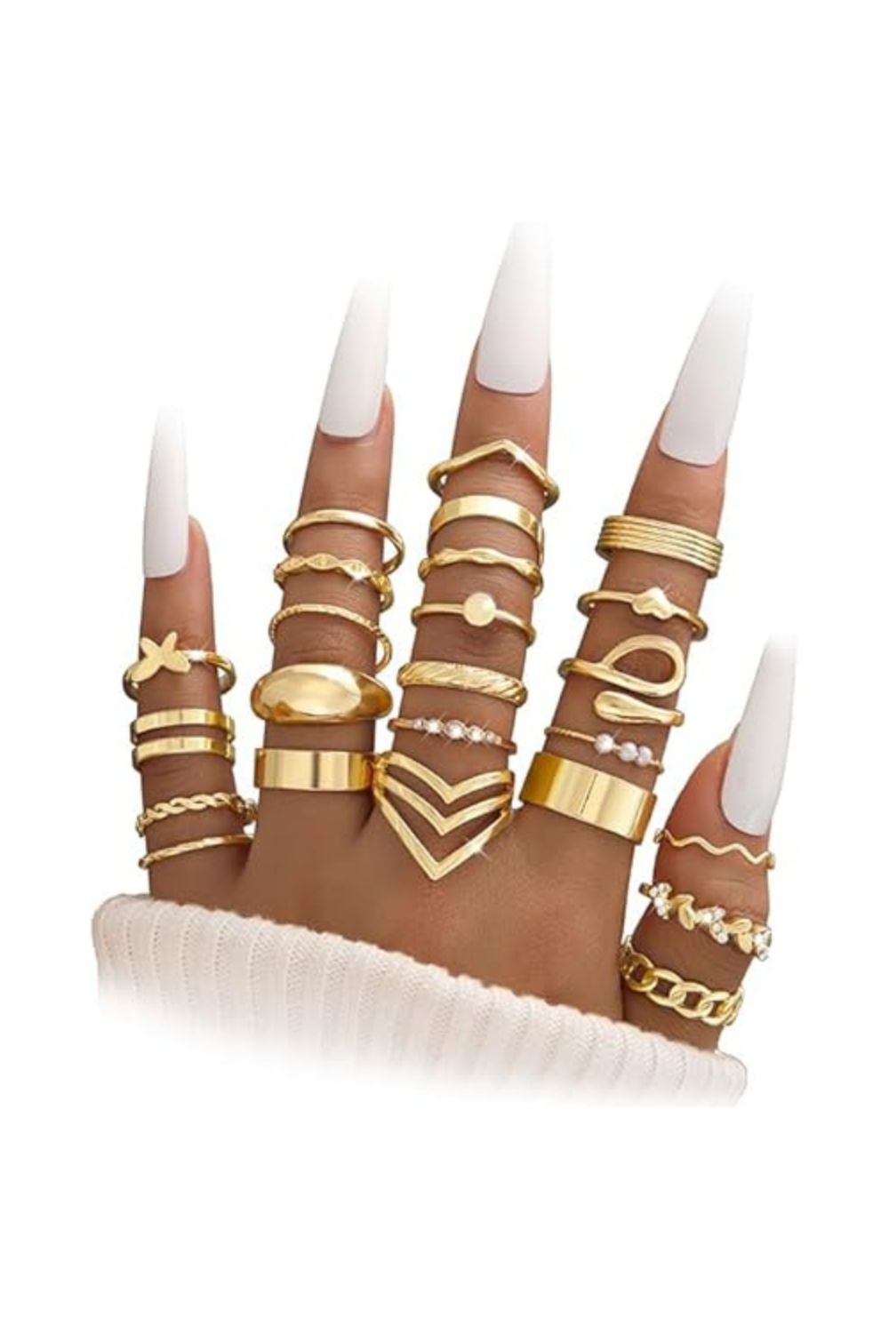 25Pcs Gold Stackable Knuckle Rings
