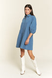 Washed denim style dress