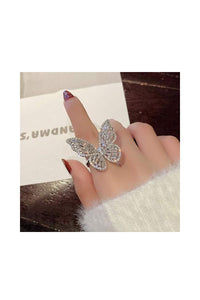 Cubic Zirconia Butterfly Ring for Women