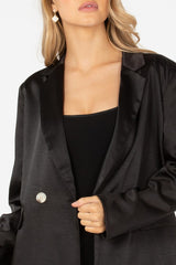 Satin Double Breasted Blazer