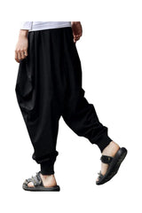 Trendy Men's Loose Harem Pants Stretchy Casual Trousers