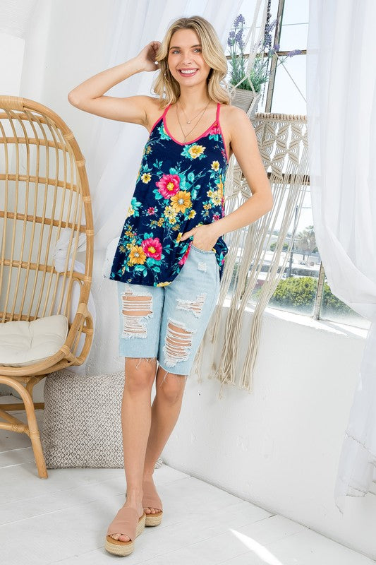 Plus Allover Floral Tank Top