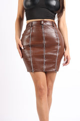 Zipper Detailed Mini Skirt