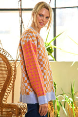 Patchwork Oversized Sweater Top