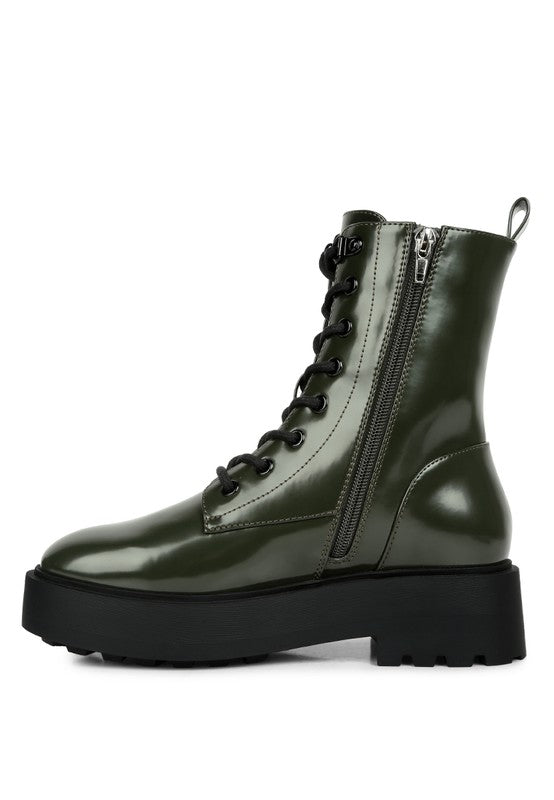 Molsh Faux Leather Ankle Biker Boots