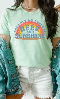 Beer and Sunshine Rainbow Graphic Tee