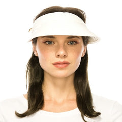 Straw Visor With Stretch Tie