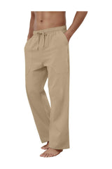 Trendy Men's Cotton Linen Casual Loose Fit Pants