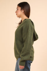 VERY J Seam Detail Drop Shoulder Hoodie Sweater
