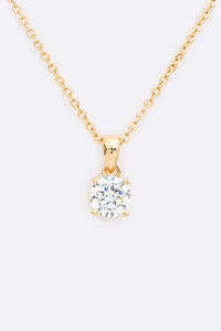 5mm Cubic Zirconia Pendant Necklace