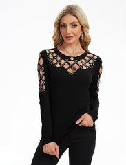 Women’s Long Sleeve Shirts Rhinestone Memorose