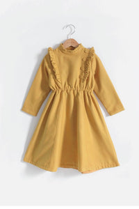 Girls Long Frill Chest Dress