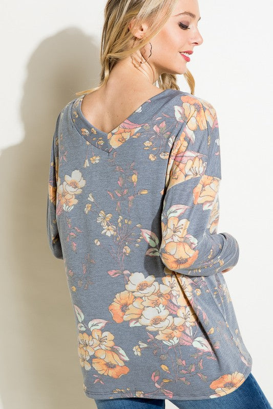 Floral Loose Fit Boxy Top