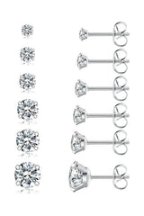 6 Pairs Hypoallergenic Cubic Zirconia Earrings