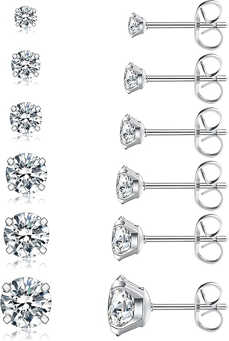 6 Pairs Stud Earrings Set