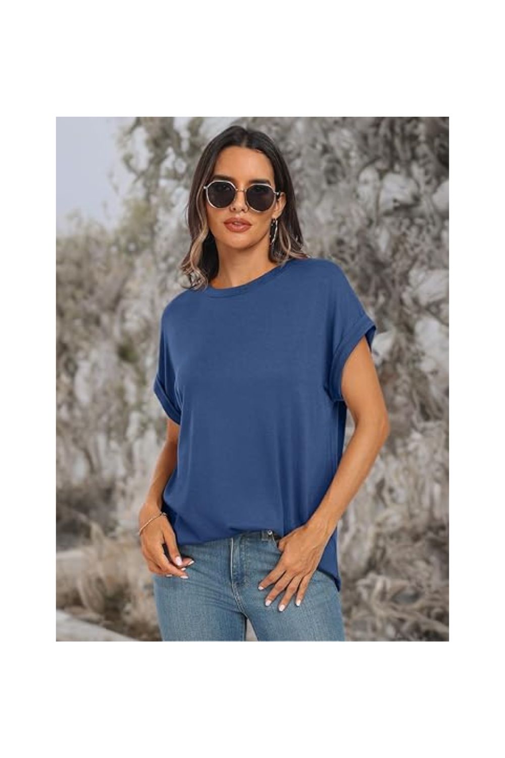 Trendy Women's Oversized Short Sleeve Business Casual Tops