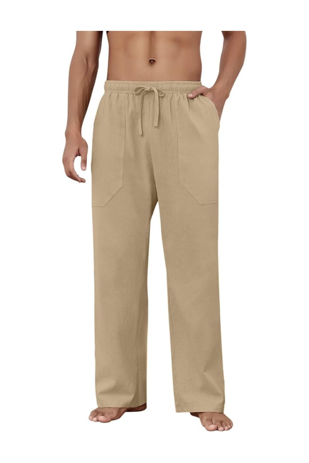 Trendy Men's Cotton Linen Casual Loose Fit Pants