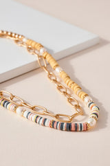 Layered Pearl Chain Necklace