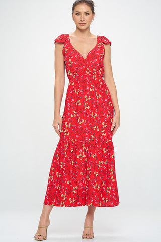 Summer Floral Slit Maxi Dress