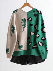 le lis Clothing Casual Color Green Leopard & Tiger Pattern